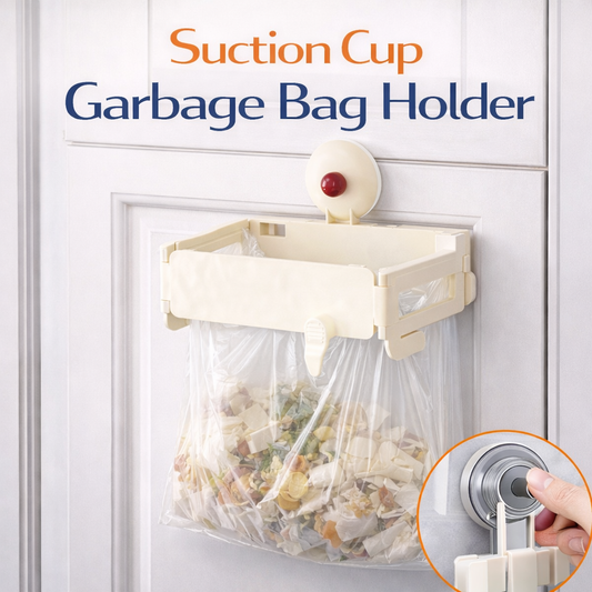 Suction cup garbage bag holder